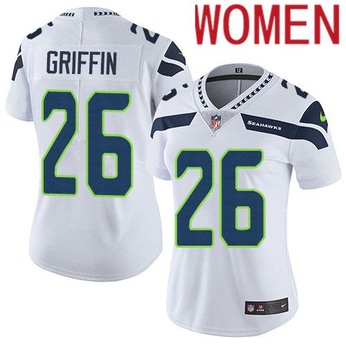 Women Seattle Seahawks 26 Shaquill Griffin Nike White Vapor Limited NFL Jersey